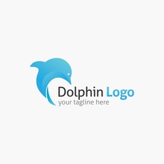 Dolphin logo and emblem design template