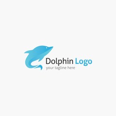 Dolphin logo and emblem design template