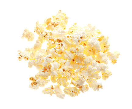 Popcorn on white background