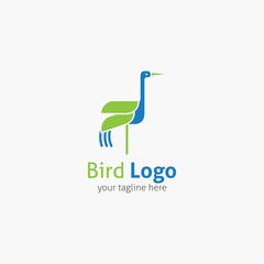 Bird logo design template. Vector illustration with flat style