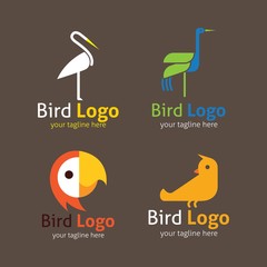 Bird logo design template. Vector illustration with flat style