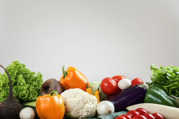 Fresh vegetables on light background