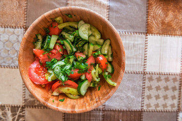 Rustic salad in bowl