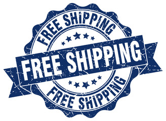 free shipping stamp. sign. seal
