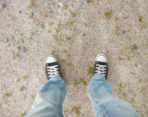 Feet in the sand.