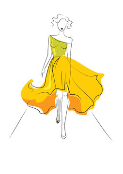 recommend clip art: fashion model on podium