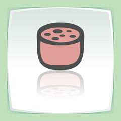 Vector outline meat cutting icon. Modern infographic logo and pictogram.