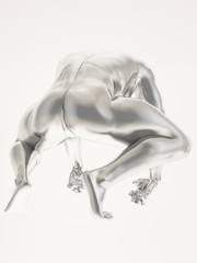 Naklejka premium Silver man body