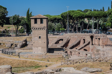 Circus Maximus - ancient Roman chariot racing stadium. Rome.