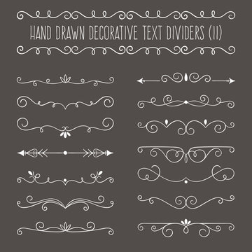 Collection of cute hand drawn vintage borders. 