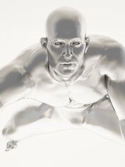 Silver man body