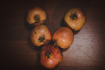 Pomegranate fruit on the table