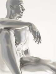 Obraz premium Silver man body