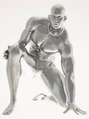 Silver man body