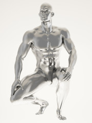 Fototapeta na wymiar Silver man body