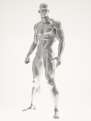Fototapeta na wymiar Silver man body