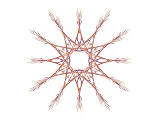 Abstract fractal with colorful pattern on white background