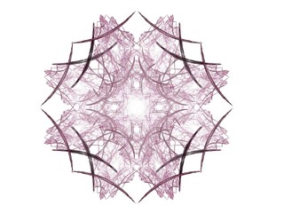 Abstract fractal with purple pattern on white background