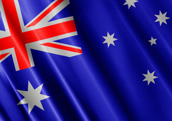 Australia waving flag close