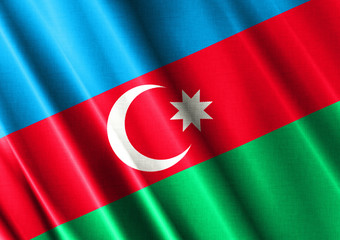 Azerbaijan waving flag close