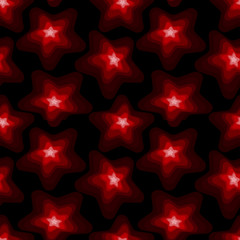 Abstract red, black geometric Seamless pattern.silver stars on a black background.For fabric ,Wallpaper and packaging.Vector illustration.