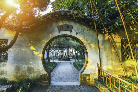 Chinese traditional garden at Suzhou in China