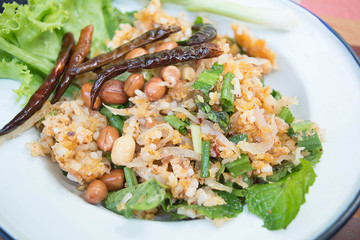 Yam Naem Khao Thot Recipe is Thai Food Menu