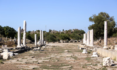 Ruins of the ancient city of Side and the Amphitheatre