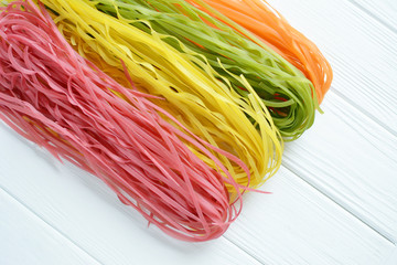  Multicolored pasta uncooked