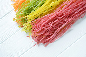  Multicolored pasta uncooked