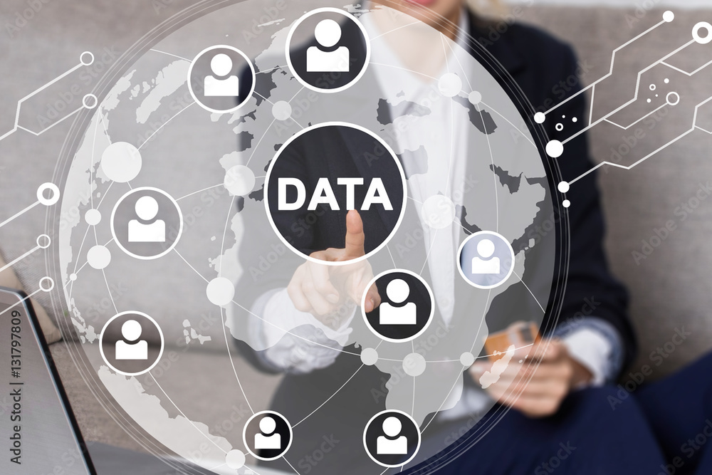 Poster business button data communication web network
