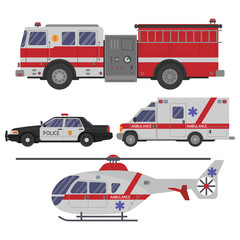 various emergency vehicles