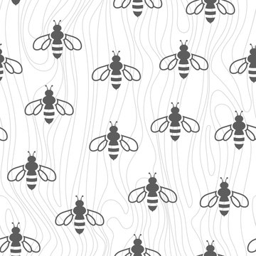 seamless bee pattern