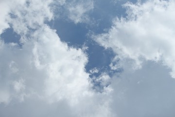 Fototapeta premium blue sky and big cloud with raincloud beautiful in nature