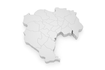 Tokio - Stadtplan - Bezirke 3D
