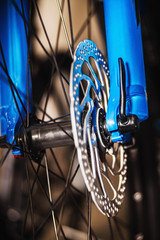 Fototapeta na wymiar Bicycle front wheel brakes