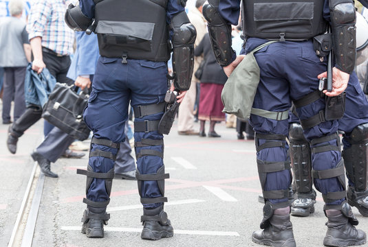 Police officers on duty. Counter-terrorism.