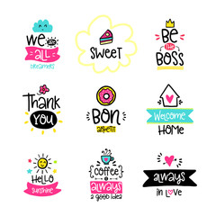 Vector calligraphy with decor elements