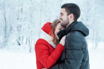 Young couple resting in park