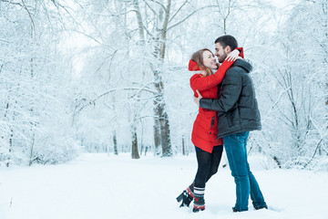 Young couple resting in park