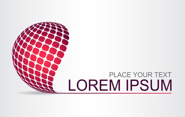 Logo stylized spherical surface with abstract shapes