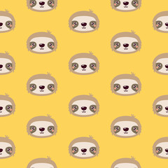 
Pattern with cute cartoon sloths.