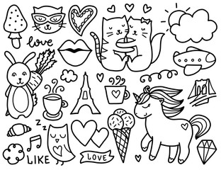 Doodles cute elements.