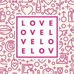 Romantic logo in frame