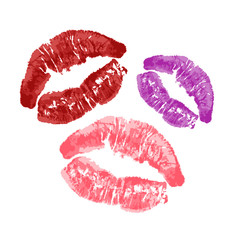 set of female lips on a white background