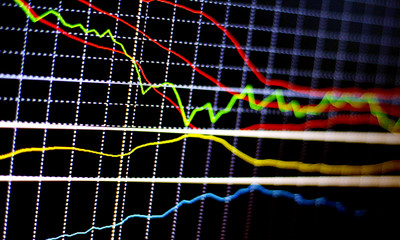 Stock exchange chart graph. Finance business background. Abstract stock market diagram candle bars trade.