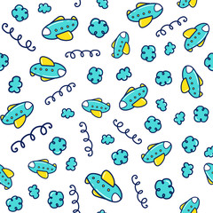 Doodles cute seamless pattern