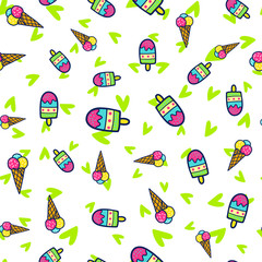 Doodles cute seamless pattern