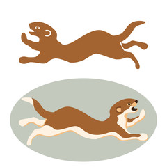 weasel animal vector illustration style Flat