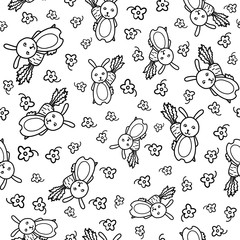 Doodles cute seamless pattern